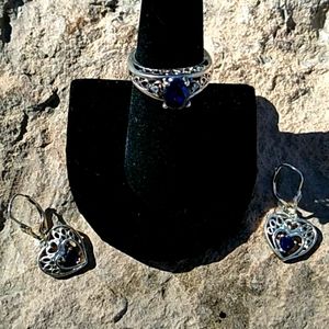 NEW. Sterling silver ring And earrings